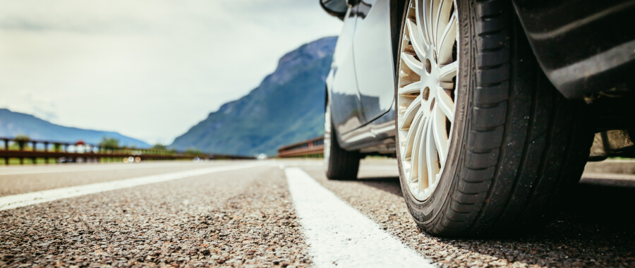 A car on a highway