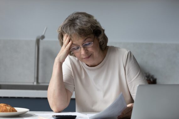 woman reviewing insurance policy coverage